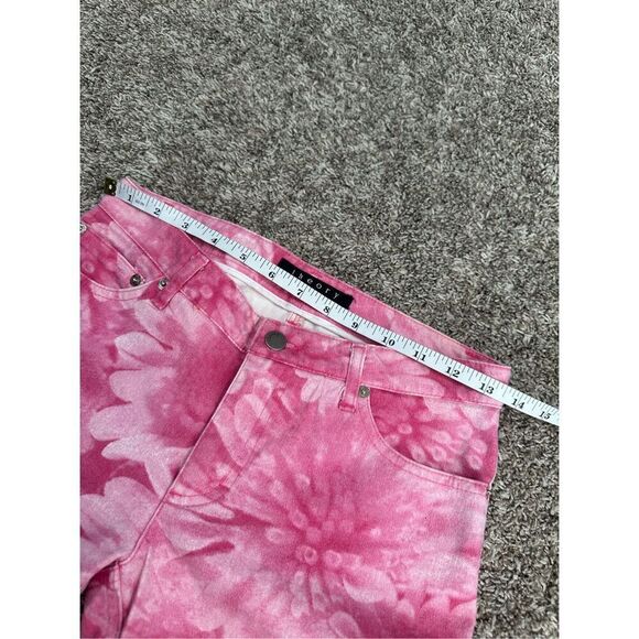 Theory Pink Floral Print Jeans Women’s Size 2 Flared Bootcut Ankle Length Cotton - Picture 6 of 10